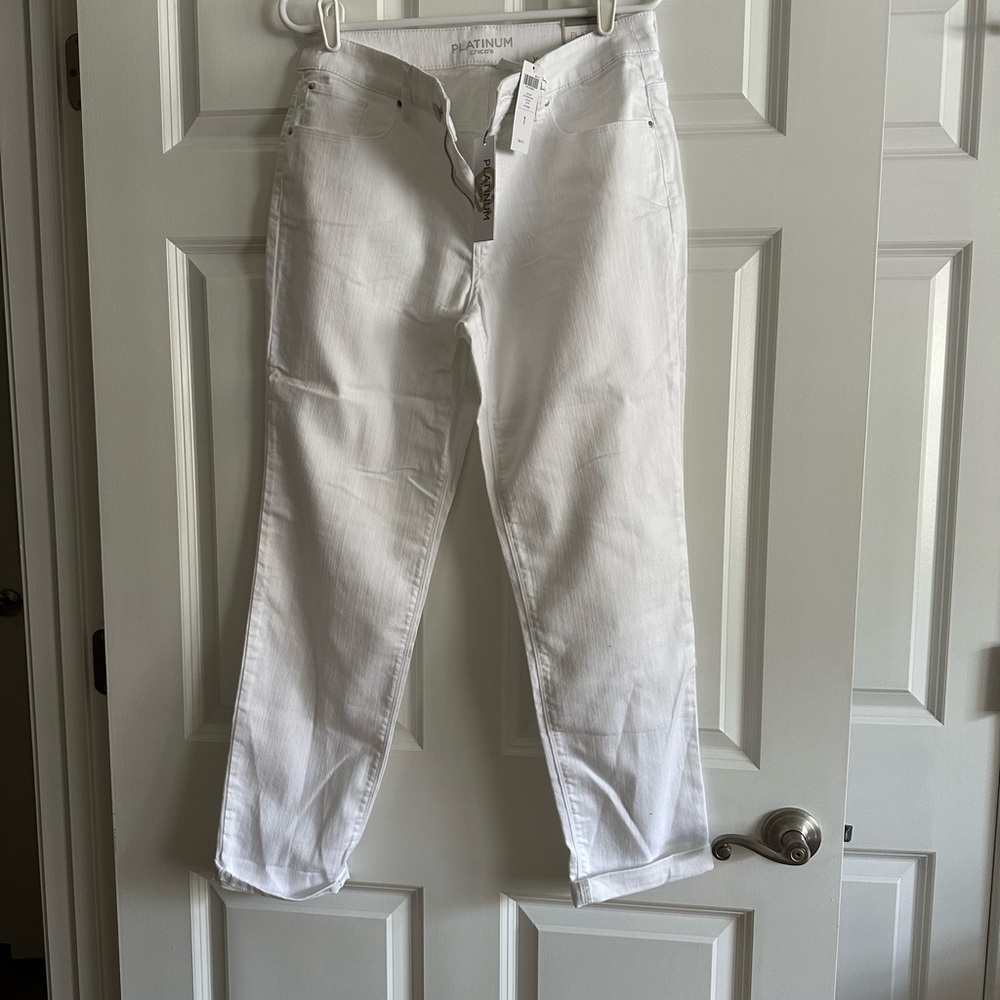 Chico's White Ankle Crop Pants